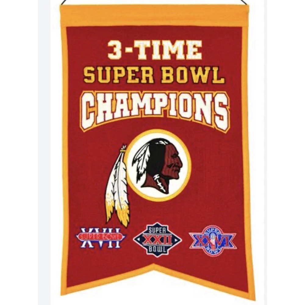 Washington Redskins Super Bowl Championship Banner 4'x2' Redskins Flag NFL